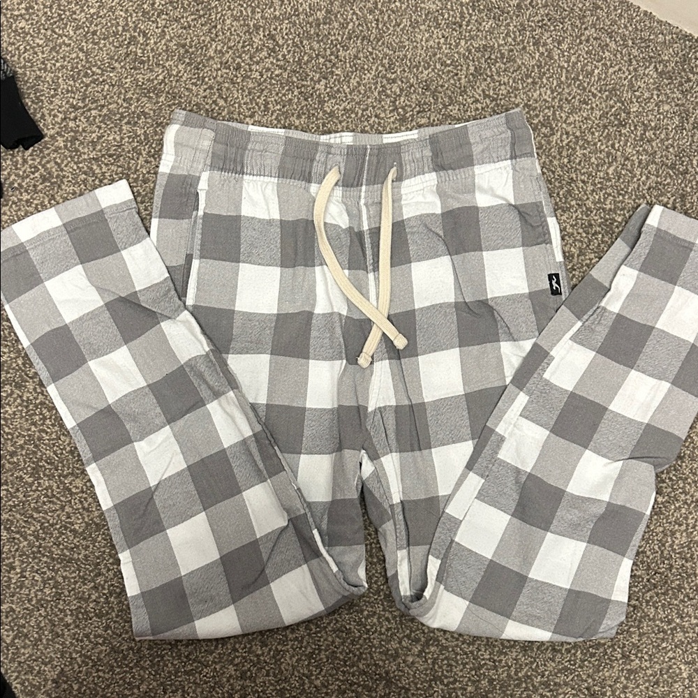 Hollister Gray and White Plaid Sleepwear